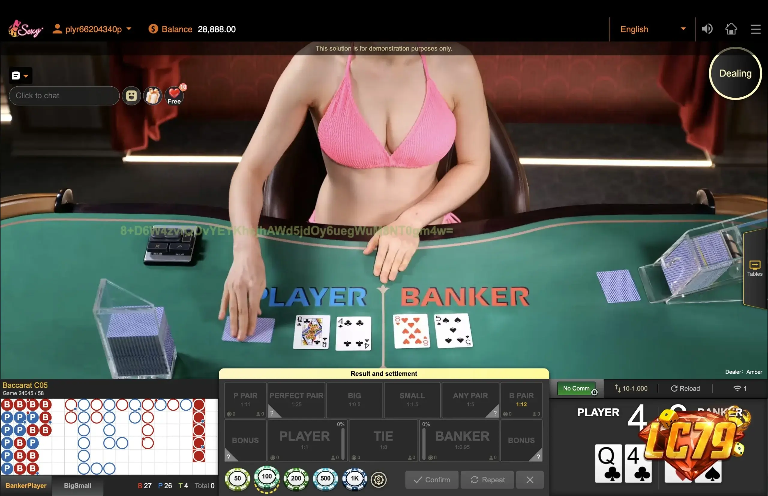 Bảng đường cầu Baccarat trực tuyến tại LC79