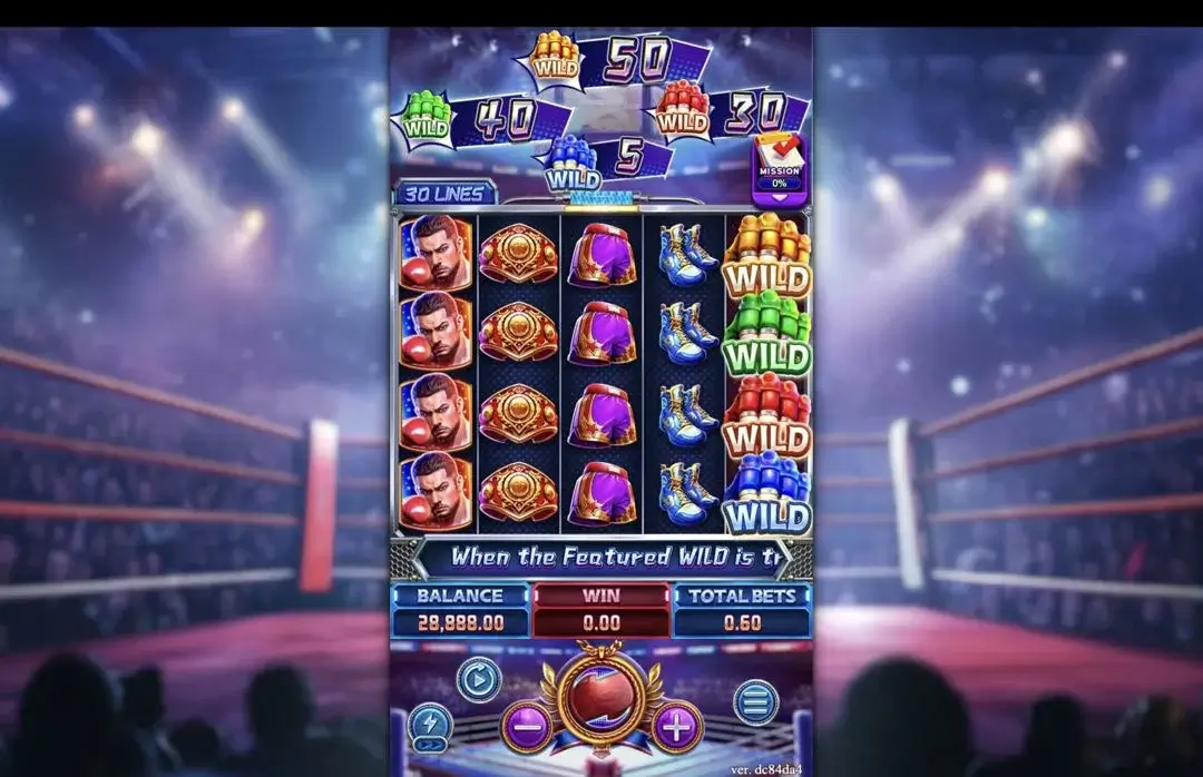 Ảnh giao diện chính game BOXING RICHES (slot FC) chơi tại LC79