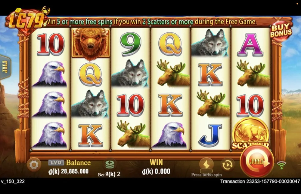 Ảnh màn hình gameplay game Charge Buffalo (slot JILI) chơi tại LC79