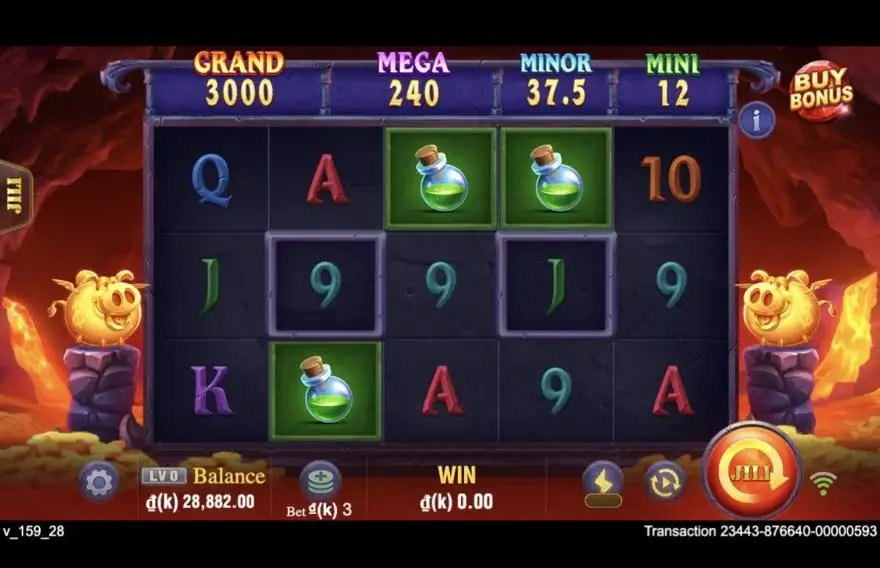 Ảnh màn hình gameplay game Devil Fire Twins (slot JILI) chơi tại LC79