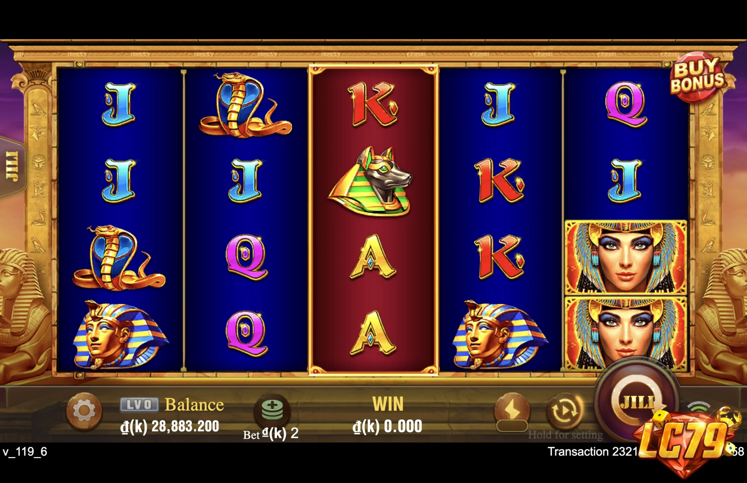 Ảnh màn hình gameplay game Golden Queen (slot JILI) chơi tại LC79