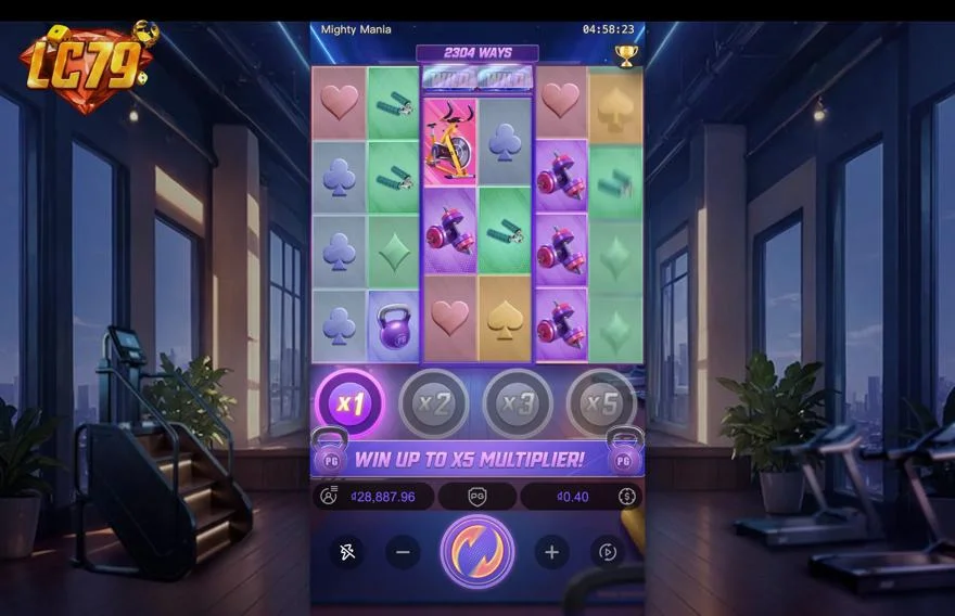 Ảnh màn hình gameplay game Mighty Mania (slot PG) chơi tại LC79