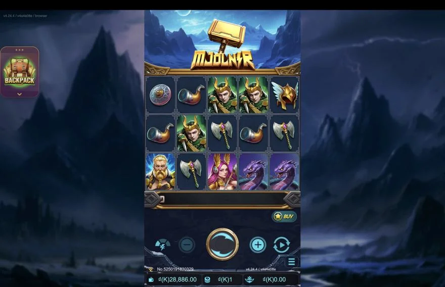 Ảnh màn hình gameplay game Mjolnir (slot JDB) chơi tại LC79