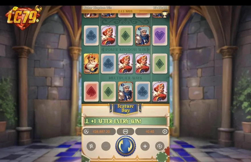 Ảnh màn hình gameplay game Poker Kingdom Win (slot PG) chơi tại LC79