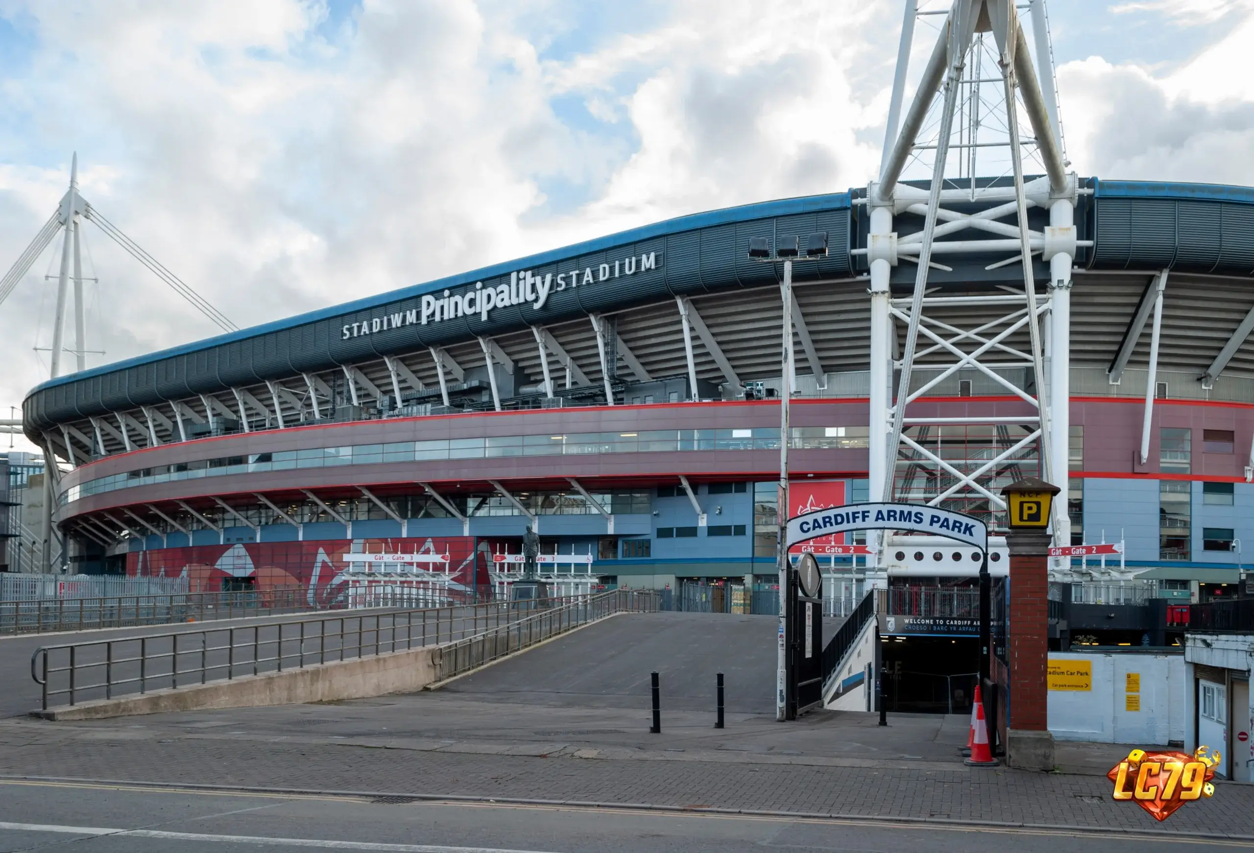 Principality Stadium ở Cardiff, nơi tổ chức Community Shield 2026 Arsenal vs Man City, ảnh Wikimedia Commons đã đóng watermark LC79