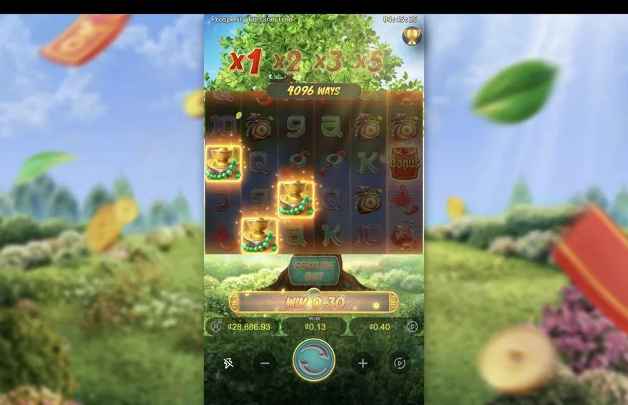 Ảnh bảng biểu tượng & tính năng game Prosperity Fortune Tree (slot PG) chơi tại LC79