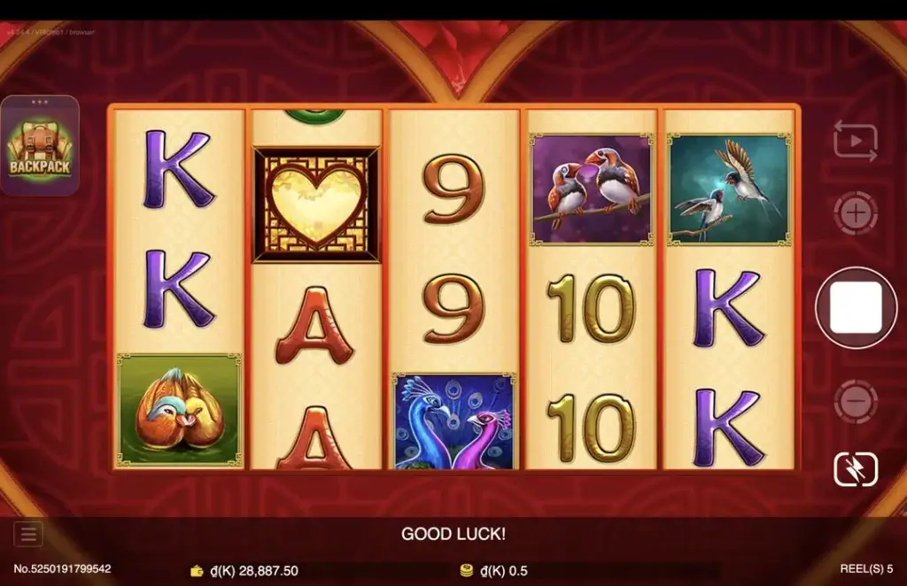 Ảnh giao diện chính game Rooster In Love (slot JDB) chơi tại LC79