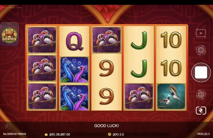 Ảnh màn hình gameplay game Rooster In Love (slot JDB) chơi tại LC79