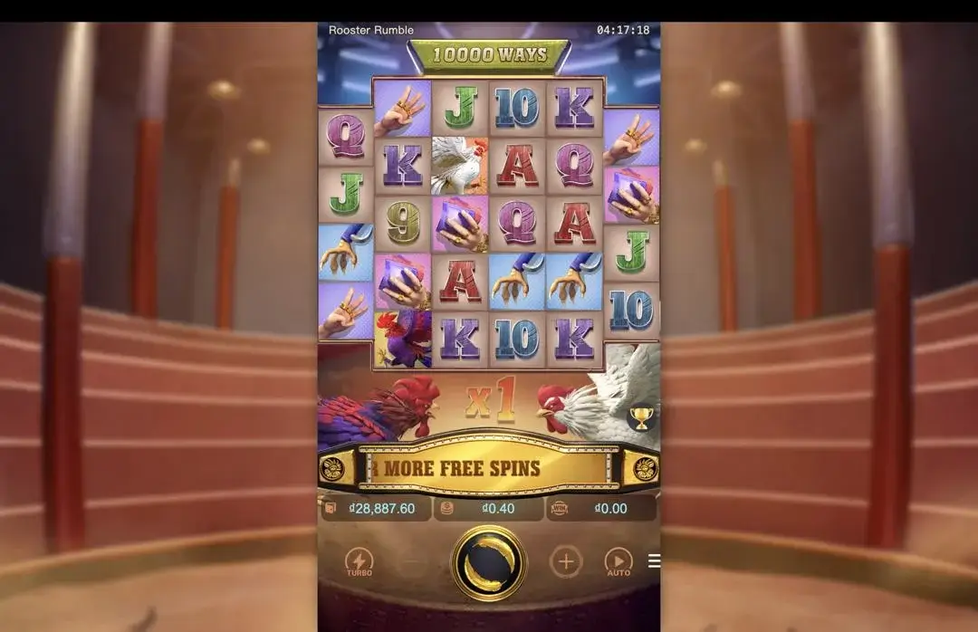 Ảnh giao diện chính game Rooster Rumble (slot PG) chơi tại LC79