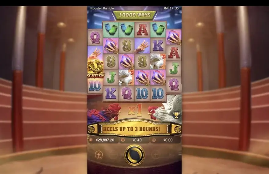 Ảnh màn hình gameplay game Rooster Rumble (slot PG) chơi tại LC79