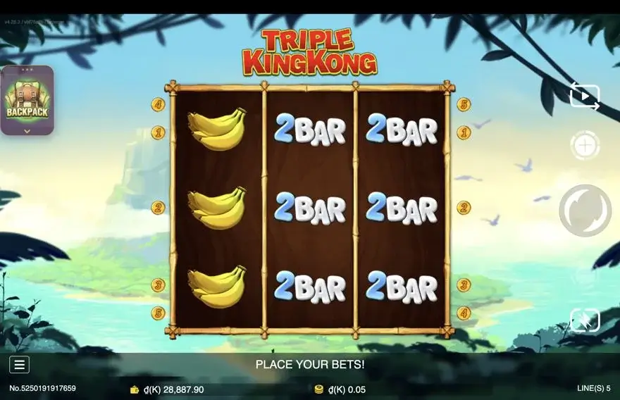 Ảnh màn hình gameplay game Triple King Kong (slot JDB) chơi tại LC79