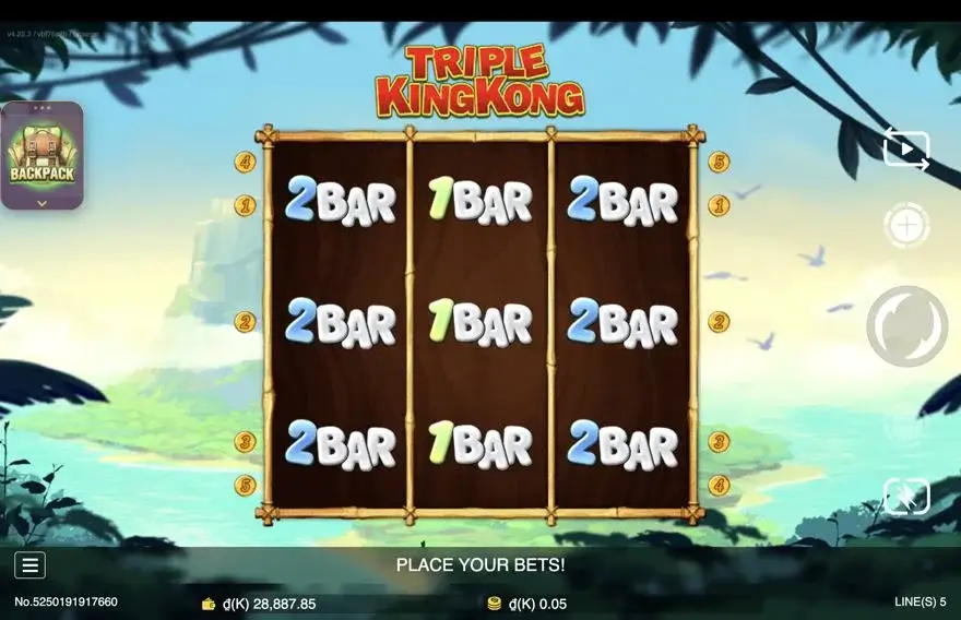 Ảnh bảng biểu tượng & tính năng game Triple King Kong (slot JDB) chơi tại LC79