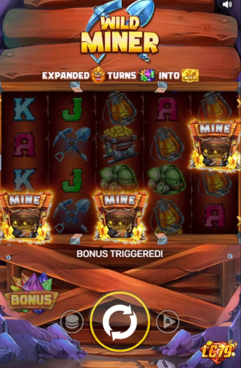 Ảnh màn hình gameplay game Wild Miner (Kingmidas #) (slot) chơi tại LC79