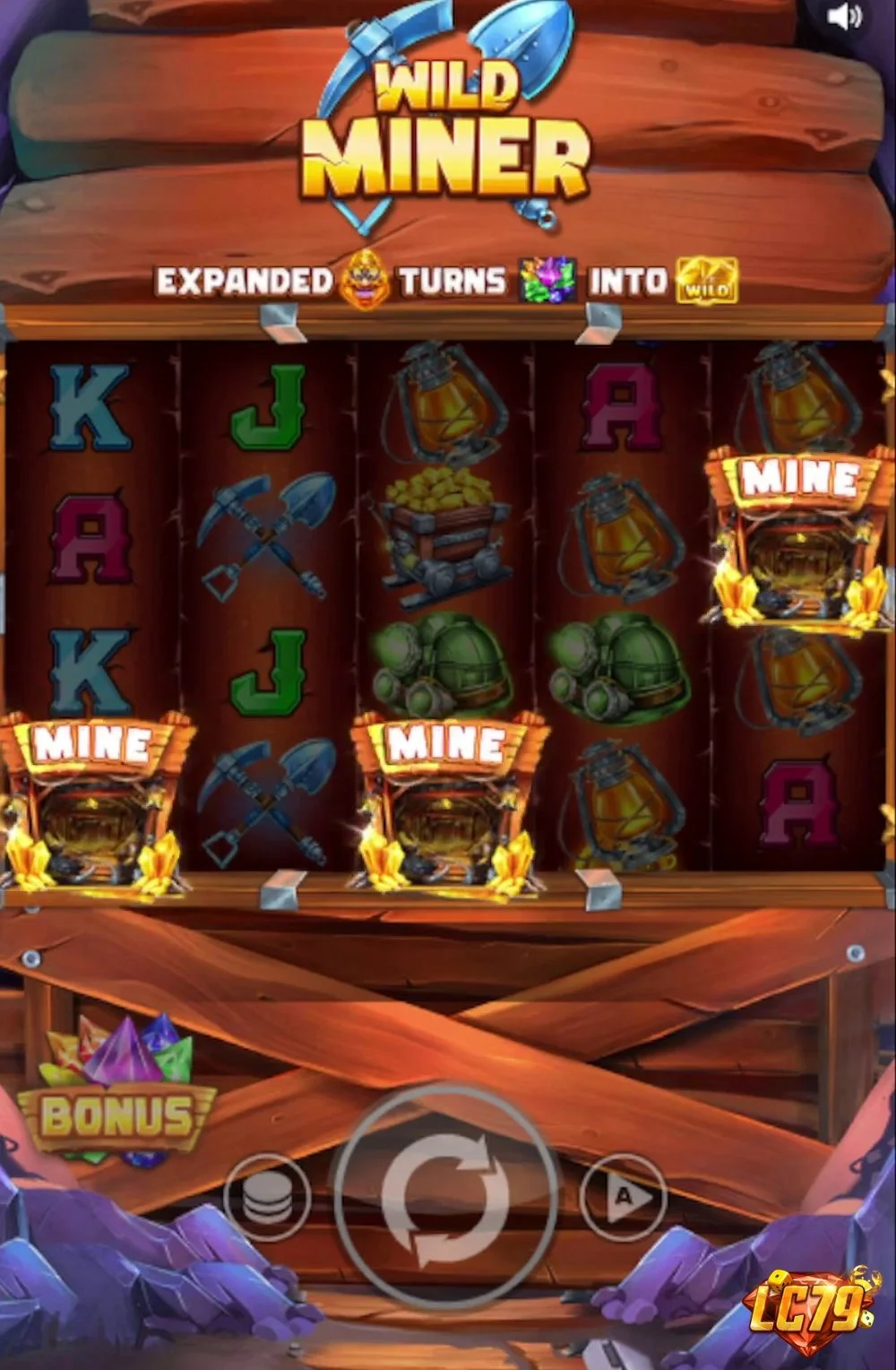 Ảnh bảng biểu tượng & tính năng game Wild Miner (Kingmidas #) (slot) chơi tại LC79