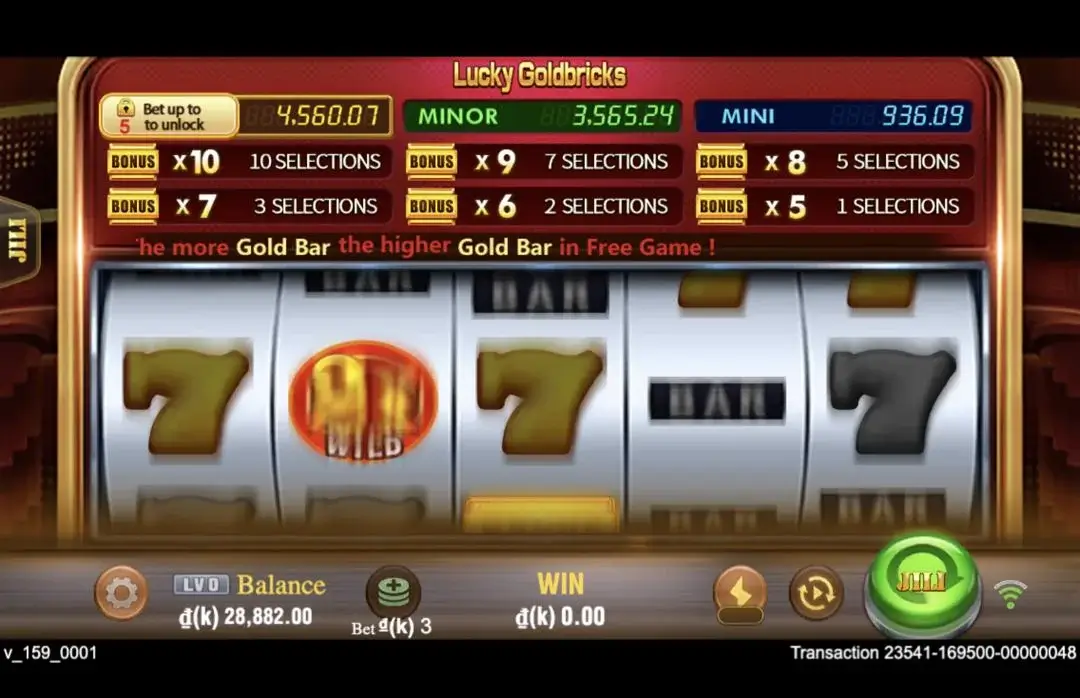 Ảnh giao diện chính game đánh giá lucky goldbricks lc79 (slot) chơi tại LC79
