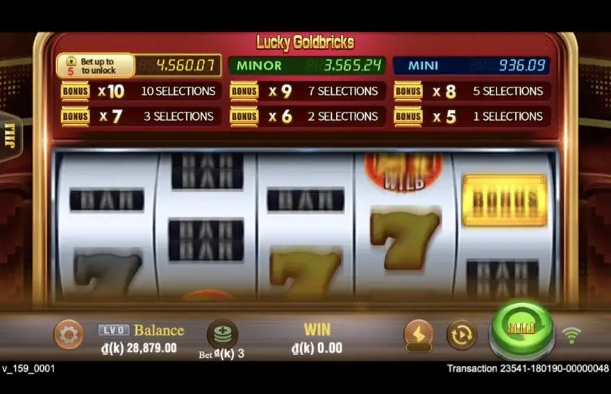 Ảnh bảng biểu tượng & tính năng game đánh giá lucky goldbricks lc79 (slot) chơi tại LC79