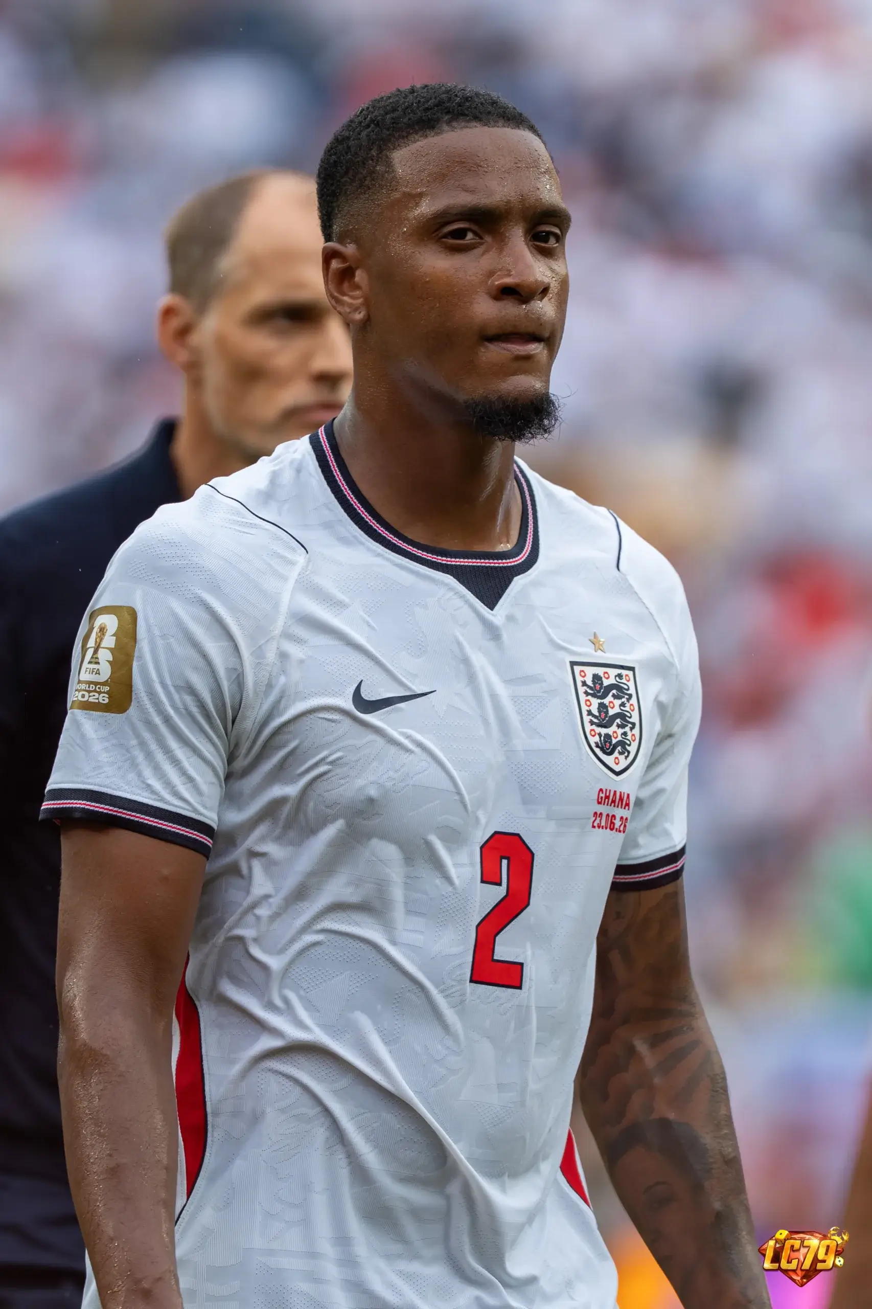 Ezri Konsa trong màu áo England tại World Cup 2026, ảnh Wikimedia Commons đã đóng watermark LC79