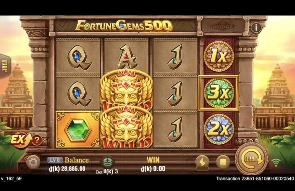 Ảnh giao diện chính game Fortune Gems 500 (slot JILI) chơi tại LC79