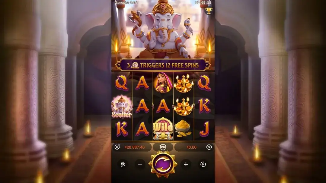 Ảnh giao diện chính game Ganesha Gold (slot PG) chơi tại LC79