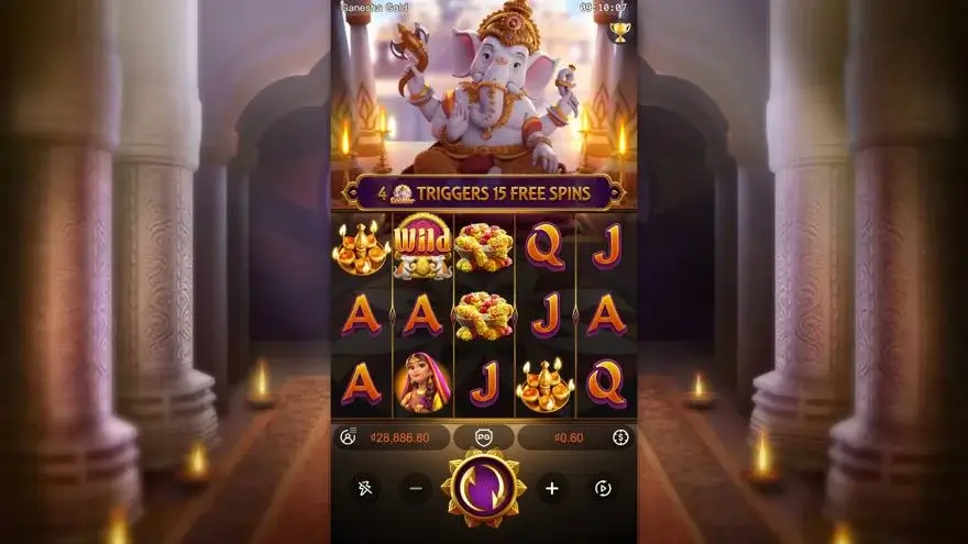 Ảnh màn hình gameplay game Ganesha Gold (slot PG) chơi tại LC79