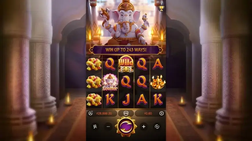 Ảnh bảng biểu tượng & tính năng game Ganesha Gold (slot PG) chơi tại LC79