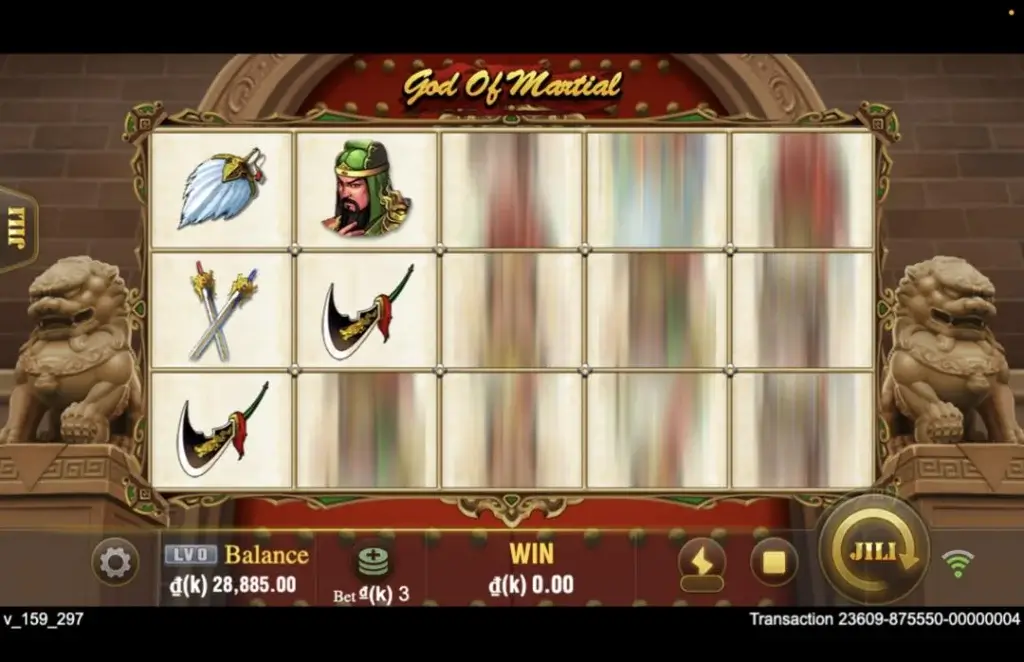 Ảnh giao diện chính game God Of Martial (slot JILI) chơi tại LC79