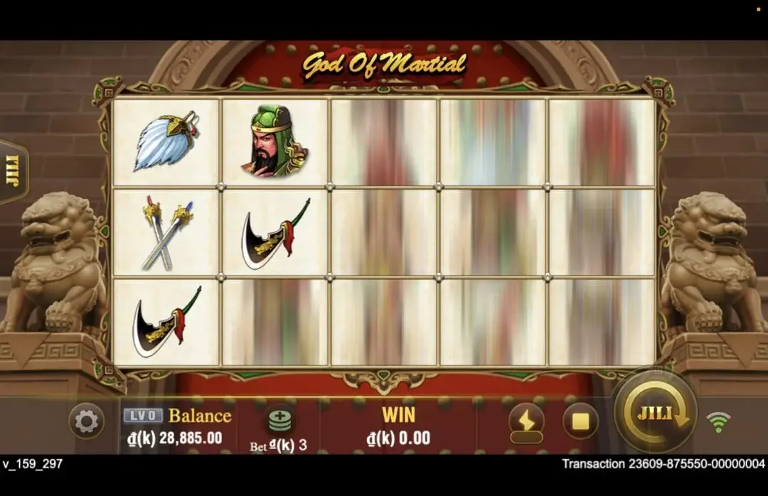 Ảnh giao diện chính game God Of Martial (slot JILI) chơi tại LC79