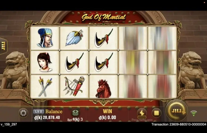 Ảnh bảng biểu tượng & tính năng game God Of Martial (slot JILI) chơi tại LC79