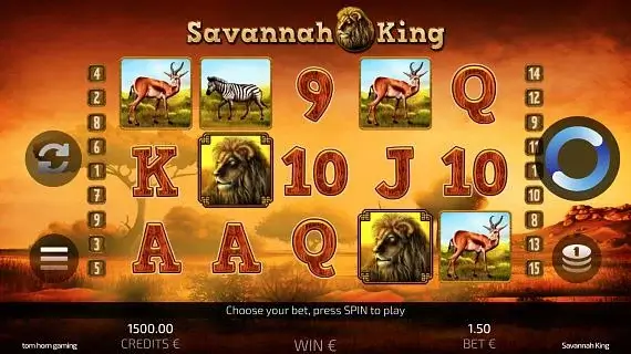 Ảnh giao diện chính game King Savannah (slot MICROSLOT) chơi tại LC79