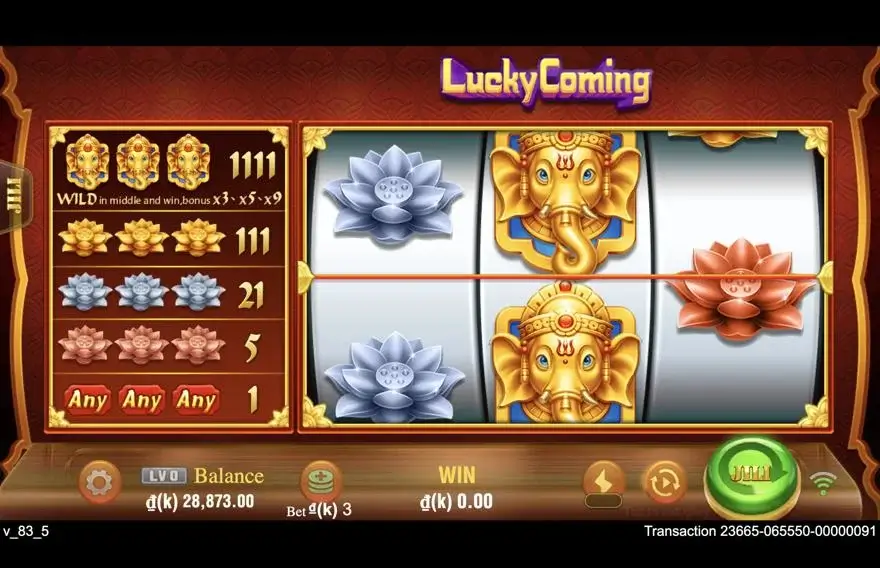 Ảnh màn hình gameplay game Lucky Coming (slot JILI) chơi tại LC79