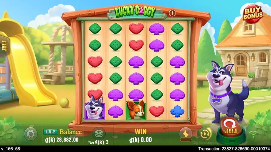 Ảnh màn hình gameplay game Lucky Doggy (slot JILI) chơi tại LC79