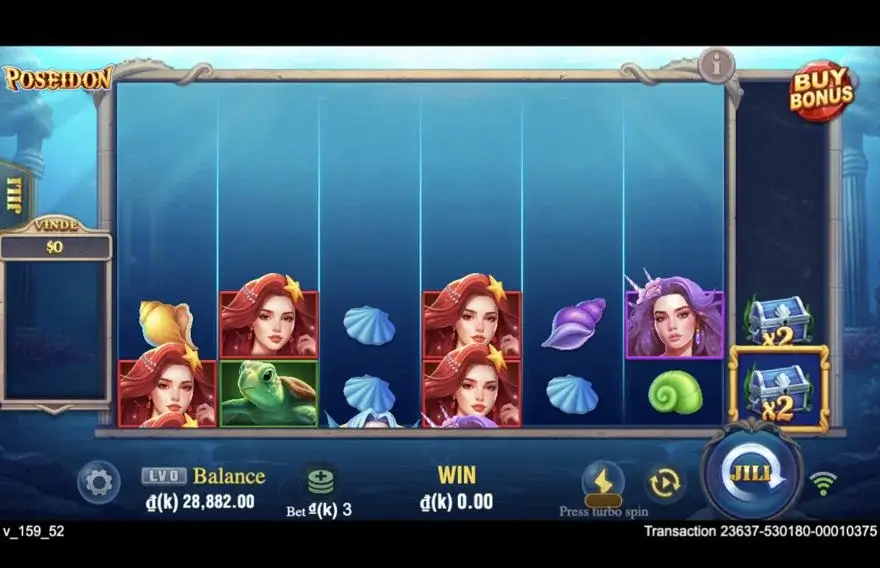 Ảnh màn hình gameplay game Poseidon (slot JILI) chơi tại LC79