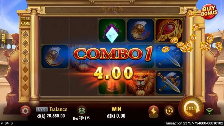 Ảnh bảng biểu tượng & tính năng game RomaX (slot JILI) chơi tại LC79
