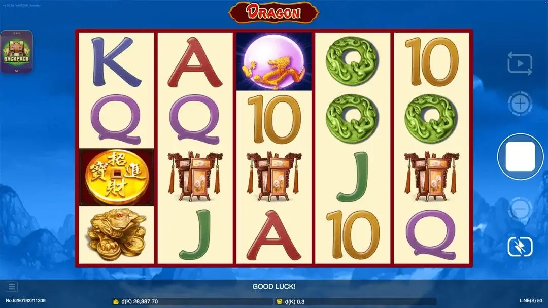 Ảnh giao diện chính game đánh giá dragon lc79 (slot) chơi tại LC79