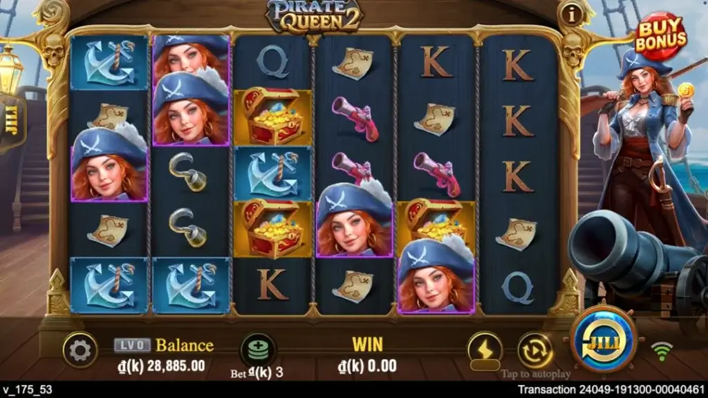Ảnh giao diện chính game đánh giá pirate queen 2 lc79 (slot) chơi tại LC79