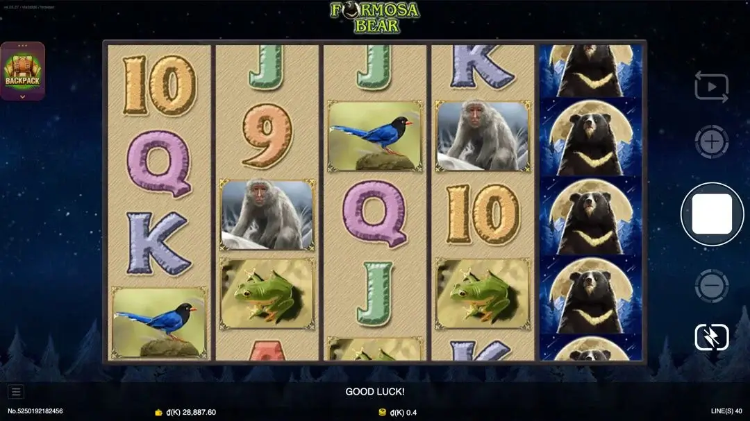 Ảnh giao diện chính game Formosa Bear (slot JDB) chơi tại LC79