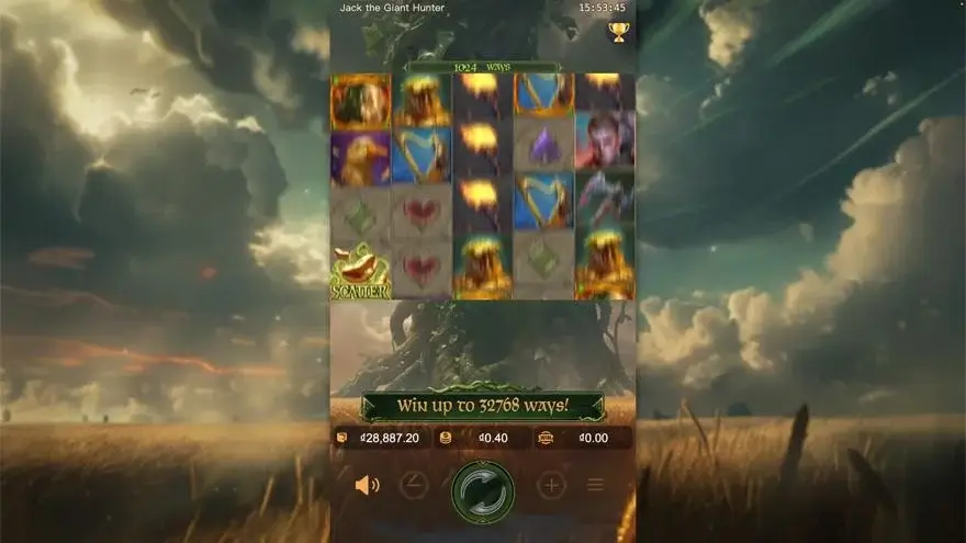 Ảnh bảng biểu tượng & tính năng game Jack the Giant Hunter (slot PG) chơi tại LC79