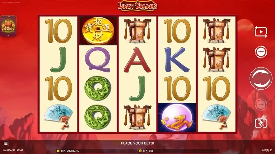 Ảnh bảng biểu tượng & tính năng game Lucky Dragons (slot JDB) chơi tại LC79