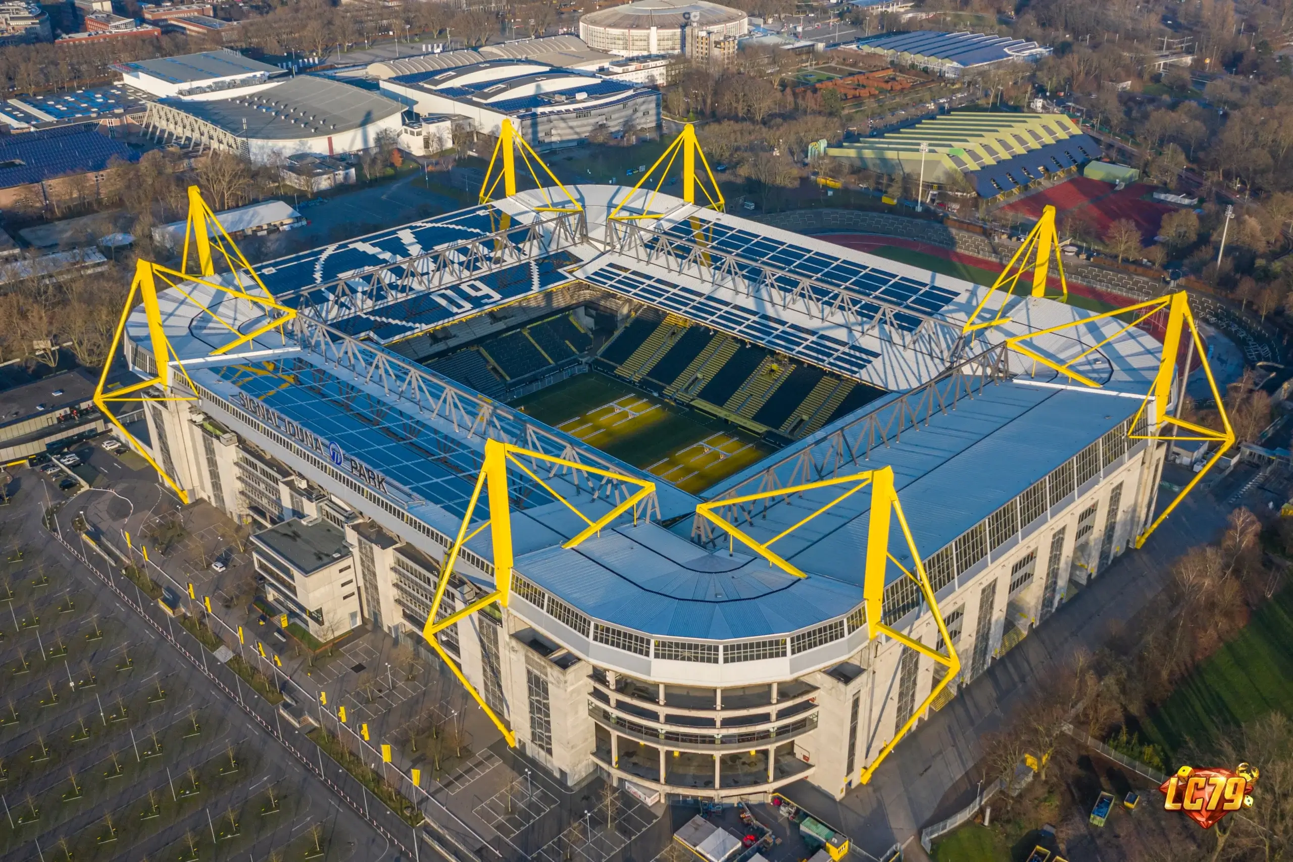 Signal Iduna Park của Borussia Dortmund, minh họa thương vụ Ethan Nwaneri từ Arsenal sang Dortmund