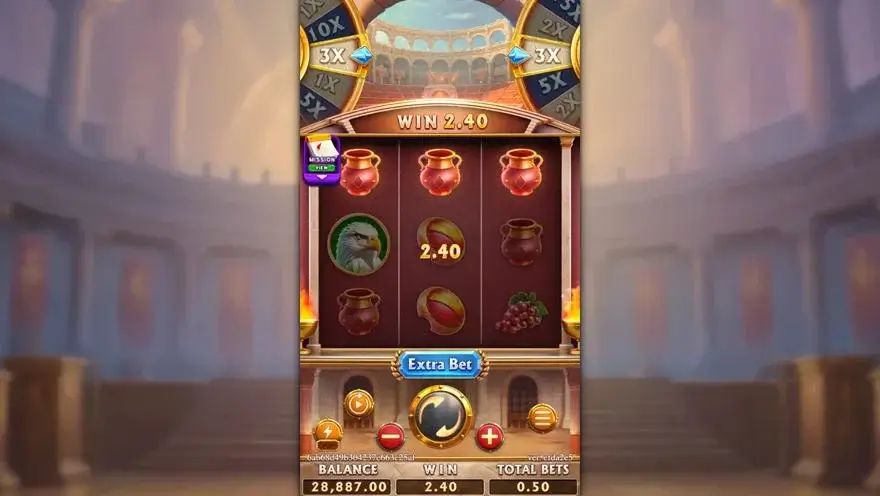 Ảnh màn hình gameplay game ROMA GLADIATRIX (slot FC) chơi tại LC79