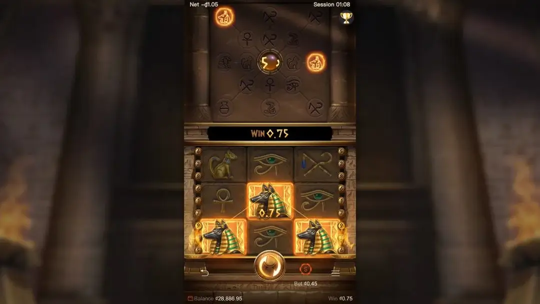 Ảnh giao diện chính game Symbols of Egypt (slot PG) chơi tại LC79