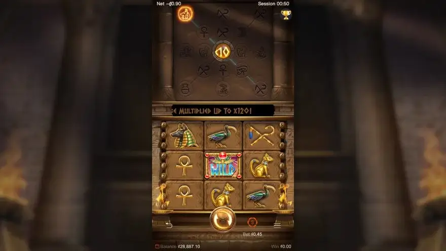 Ảnh bảng biểu tượng & tính năng game Symbols of Egypt (slot PG) chơi tại LC79