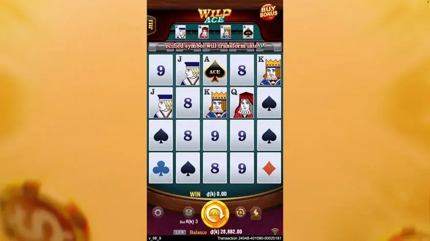 Ảnh bảng biểu tượng & tính năng game Wild Ace (slot JILI) chơi tại LC79
