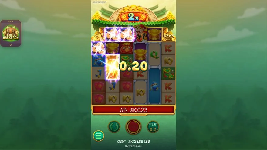 Ảnh màn hình gameplay game CaiShen Coming (slot DRAGOONSOFT) chơi tại LC79