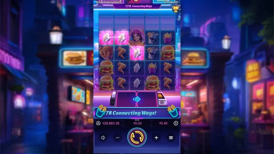 Ảnh màn hình gameplay game Diner Frenzy Spins (slot PG) chơi tại LC79