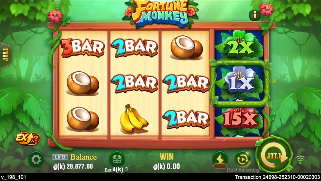 Ảnh giao diện chính game Fortune Monkey (slot JILI) chơi tại LC79