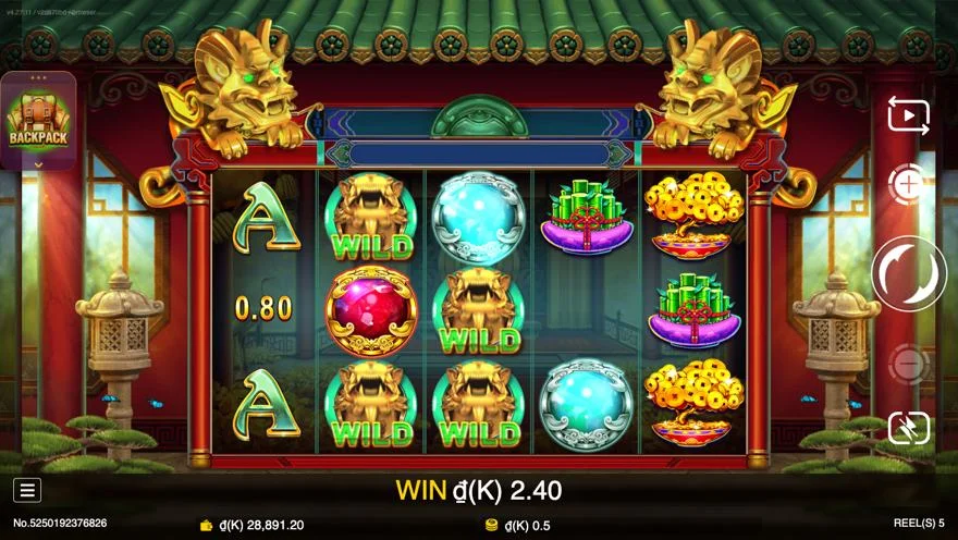 Ảnh màn hình gameplay game Fortune Treasure (slot JDB) chơi tại LC79