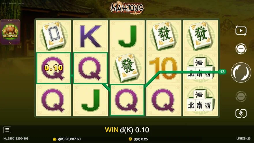 Ảnh màn hình gameplay game Mahjong (slot JDB) chơi tại LC79