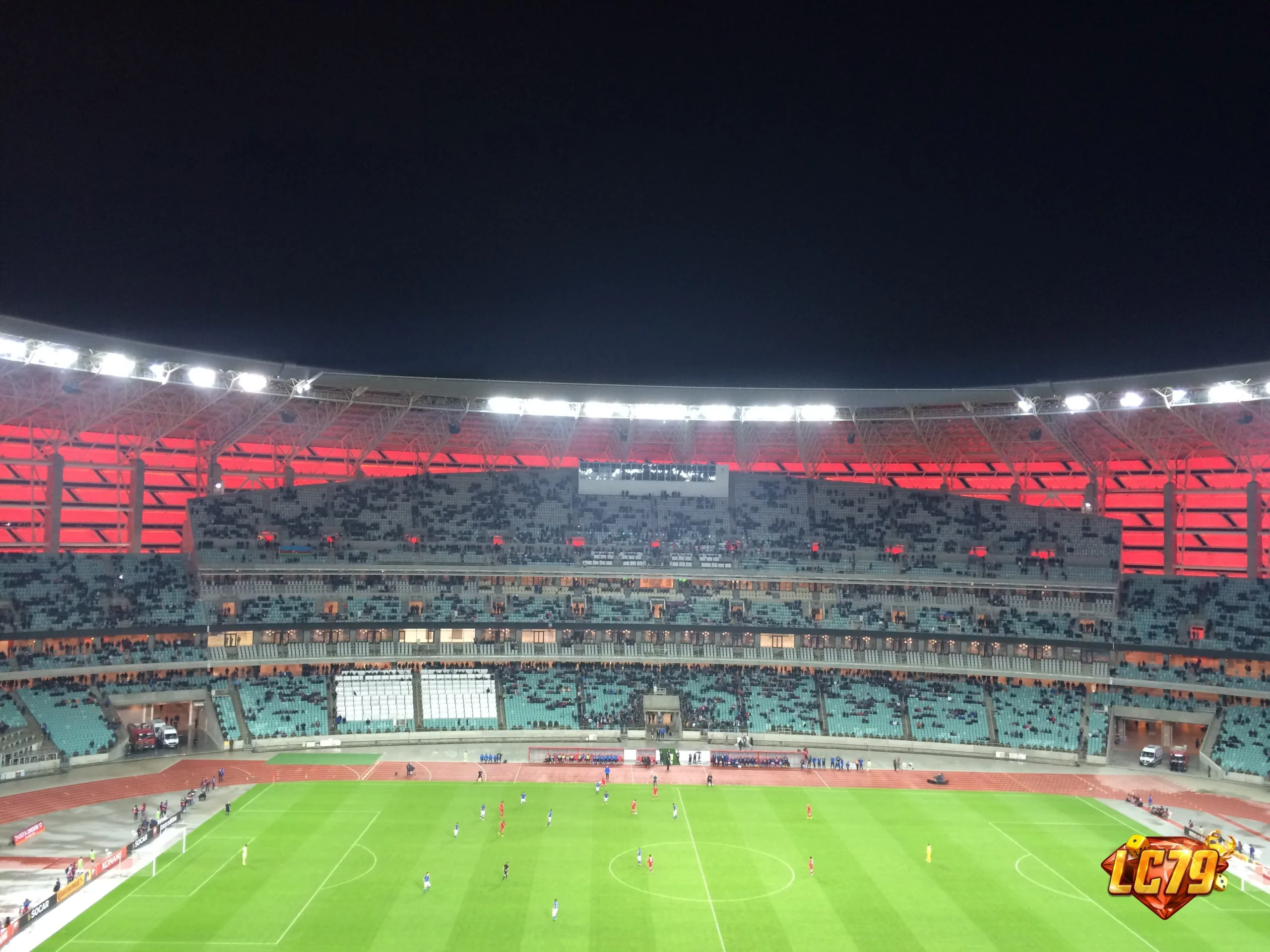 Baku Olympic Stadium trước trận Sabah vs Slavia Praha Champions League 13/10
