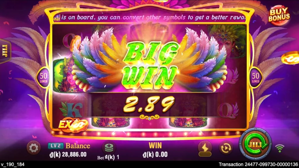 Ảnh giao diện chính game Samba (slot JILI) chơi tại LC79